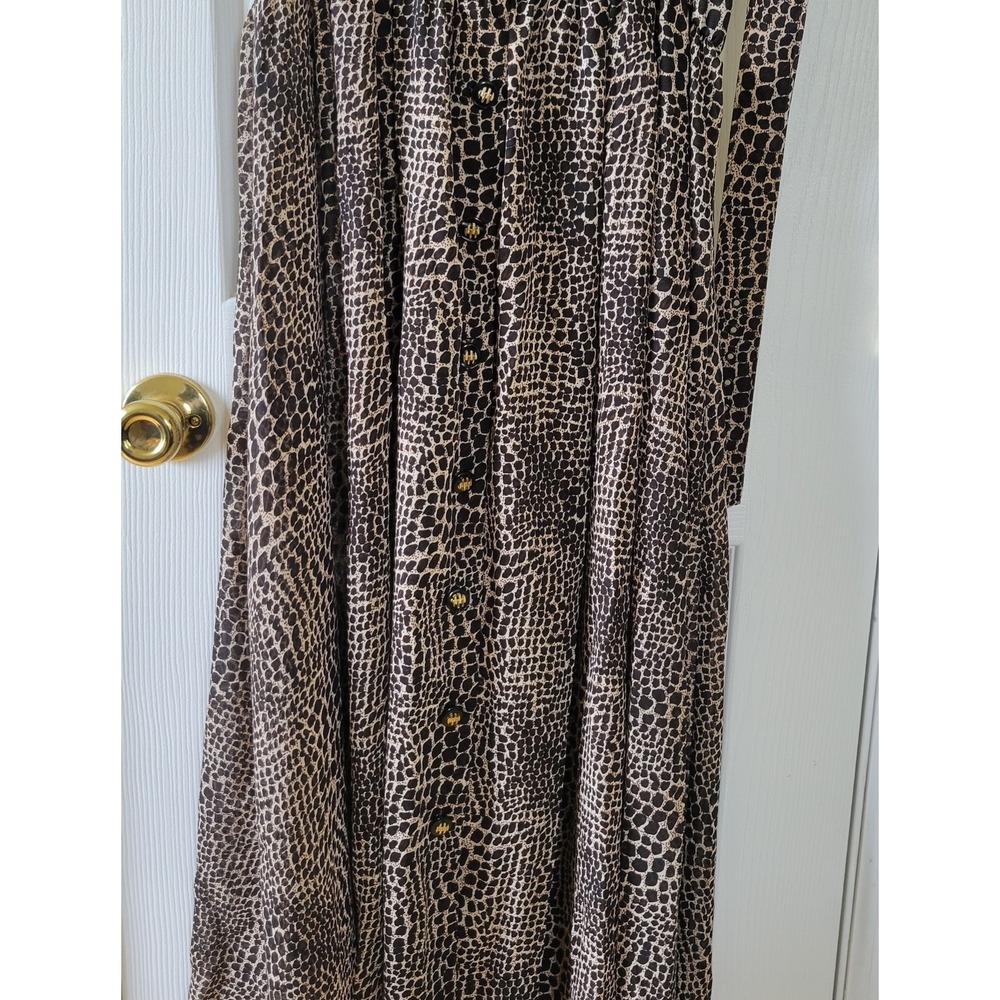 SGS Studio Dress 14P Animal Print Sleeveless Belted Elastic Waist Vintage - Picture 2 of 11